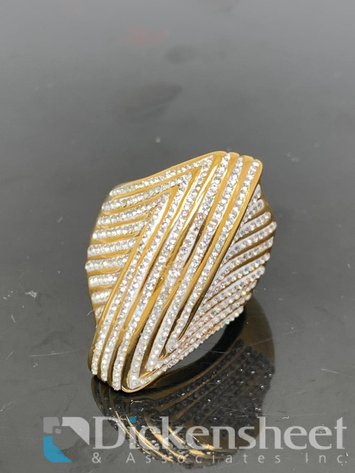 Image for Gold Tone Ring With Clear Stones