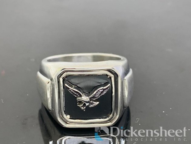 Image for Silver Tone Eagle Men's Ring