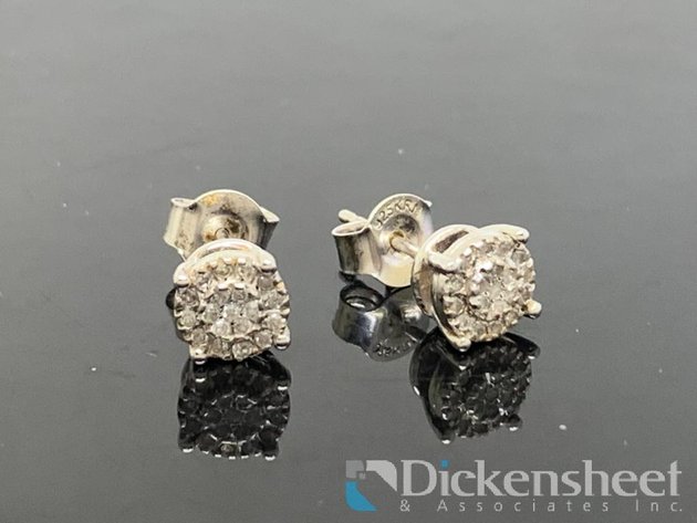 Image for Sterling Silver Diamond Stud Earrings