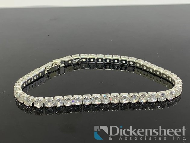 Image for Silver Tone Tennis Bracelet With Clear Stones
