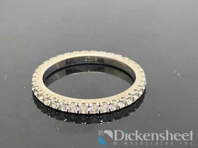 Image for Sterling Silver Infinity Wedding Ring With Clear Stones