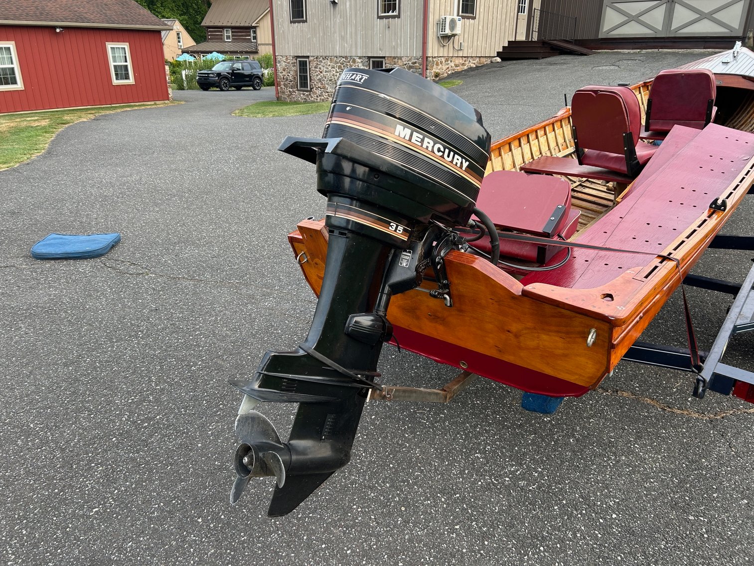 Image for Vintage Wykes 17.5' Outboard Runabout Boat Online Auction – Gilbertsville, PA