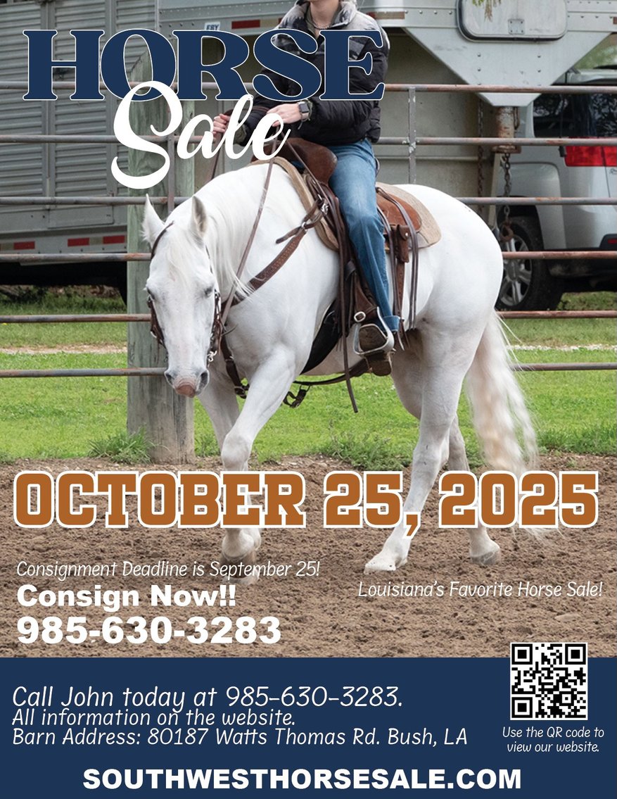 Image for Southwest Horse Sale Fall Catalog Sale - SATURDAY OCTOBER 25TH - Bush, LA