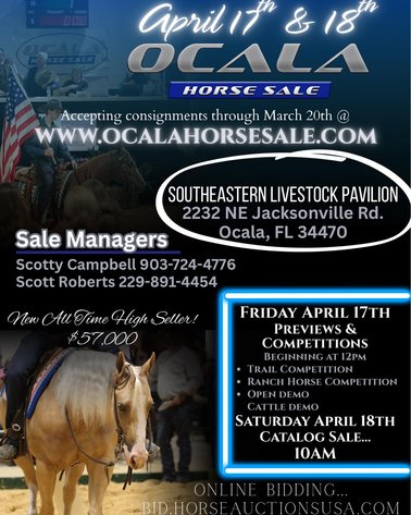 Image for Ocala Horse Sale Spring Sale - Saturday, April 18th - Ocala, Florida