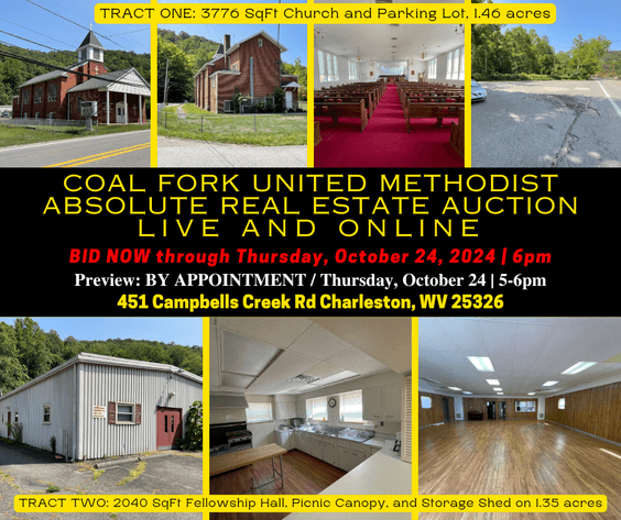 Image for COAL FORK UNITED METHODIST LIVE AND ONLINE ABSOLUTE REAL ESTATE AUCTION w/ Personal Property