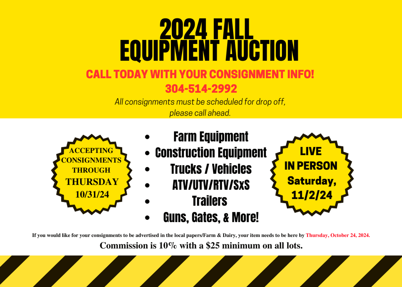 Image for 2024 Fall Equipment Auction