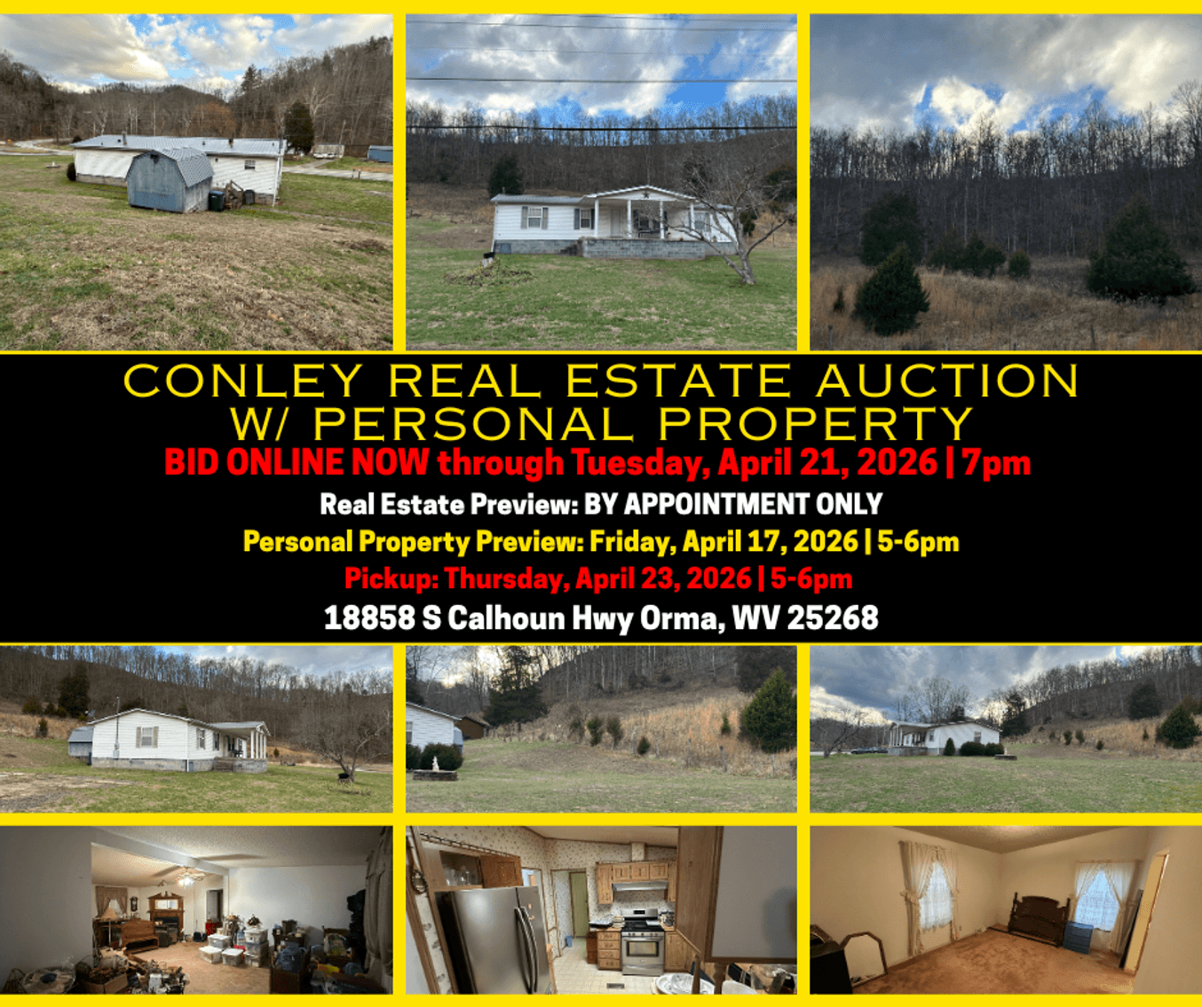 Image for Conley Real Estate Auction w/ Personal Property