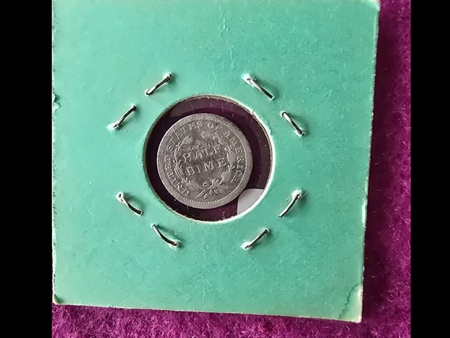 Image for 1855 half dime,  Seeded Liberty