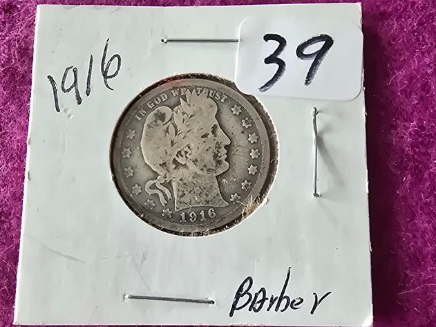Image for 1916 Barber Quarter Dollar US