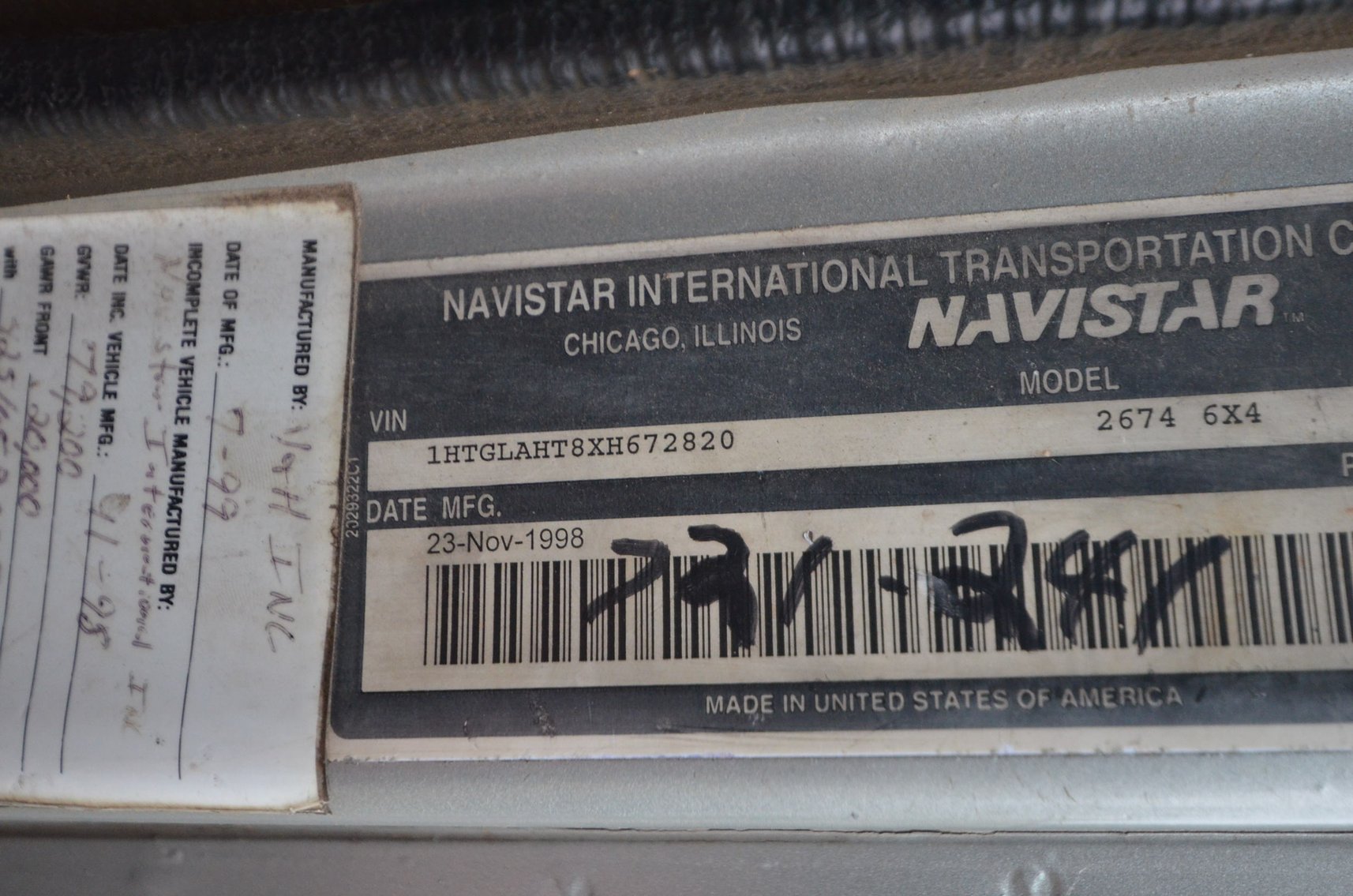 Image for 1999 INTERNATIONAL S2600 - Holmen, WI