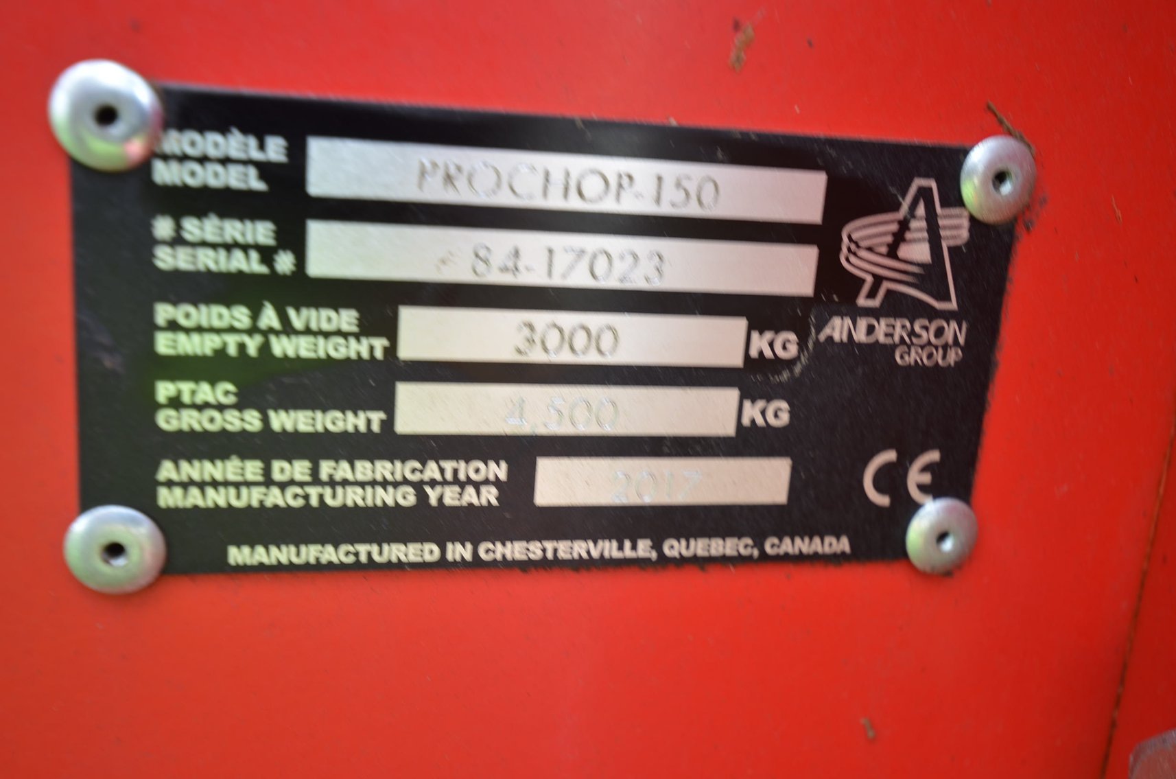 Image for 2017 ANDERSON PRO CHOP 150 - Cochrane, WI