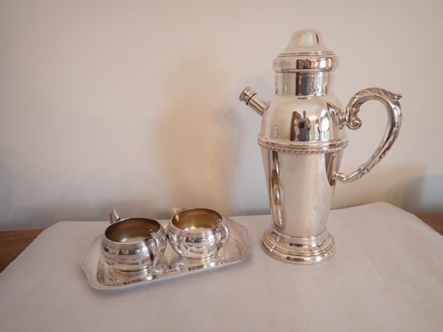 Image for Silverplate Coffee Urn with Cream & Sugar w/Tray