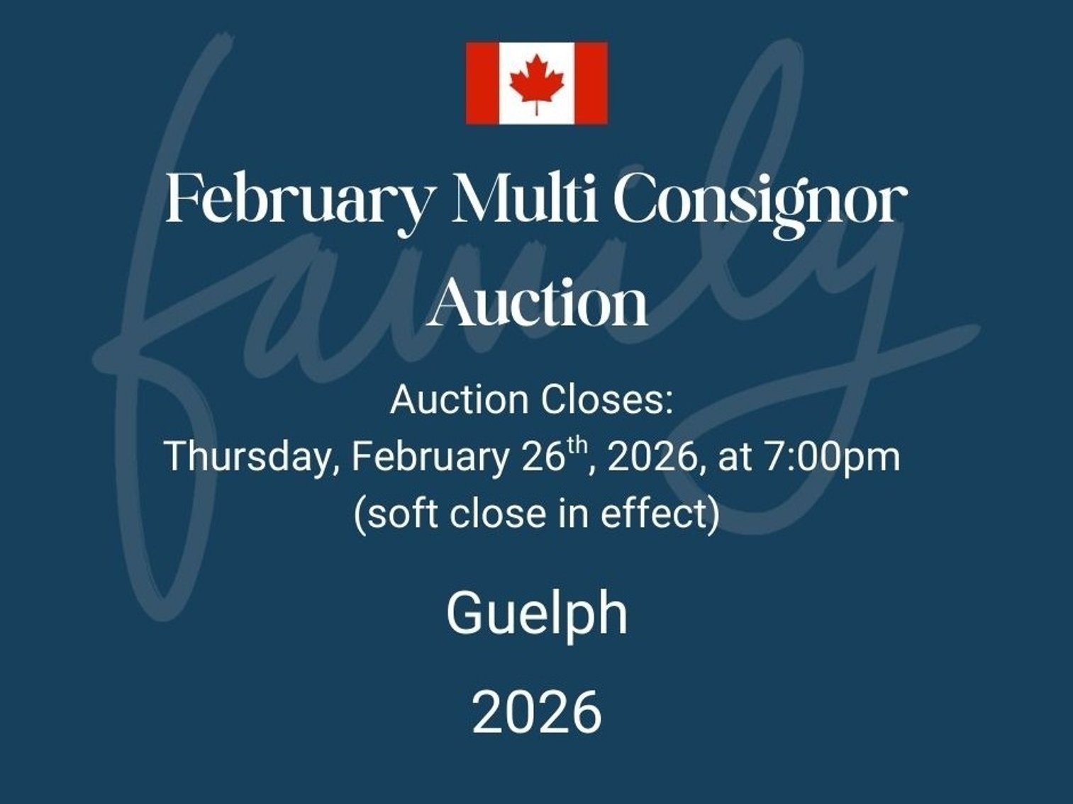 Image for February Multi Consignor Auction - Guelph