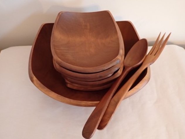 Image for Wooden Salad Bowl Set