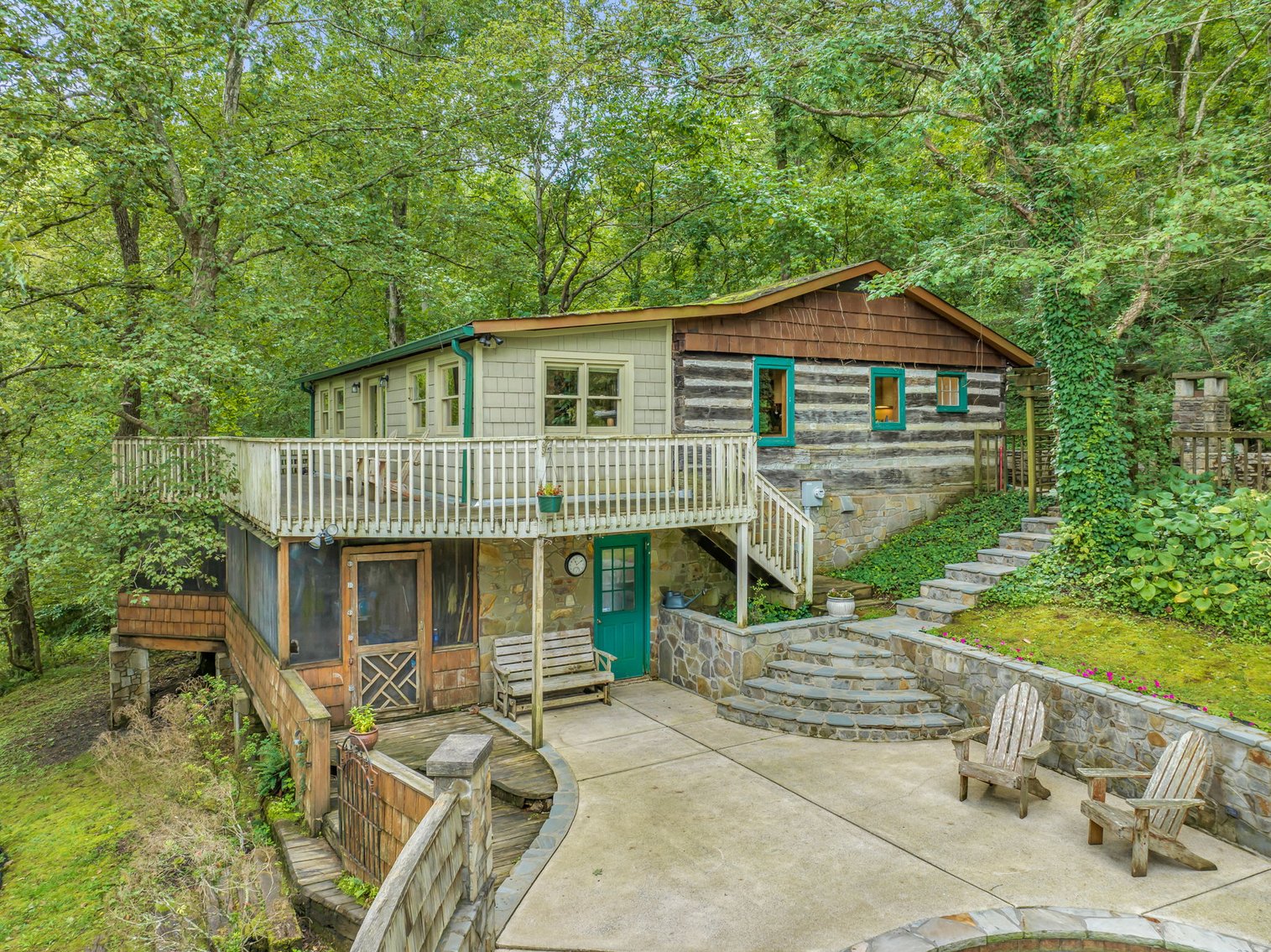 Image for Caney Fork Creek - 22 acres of Amazing Nature + Comfortable Old Log Cabin + Guest House + Shop