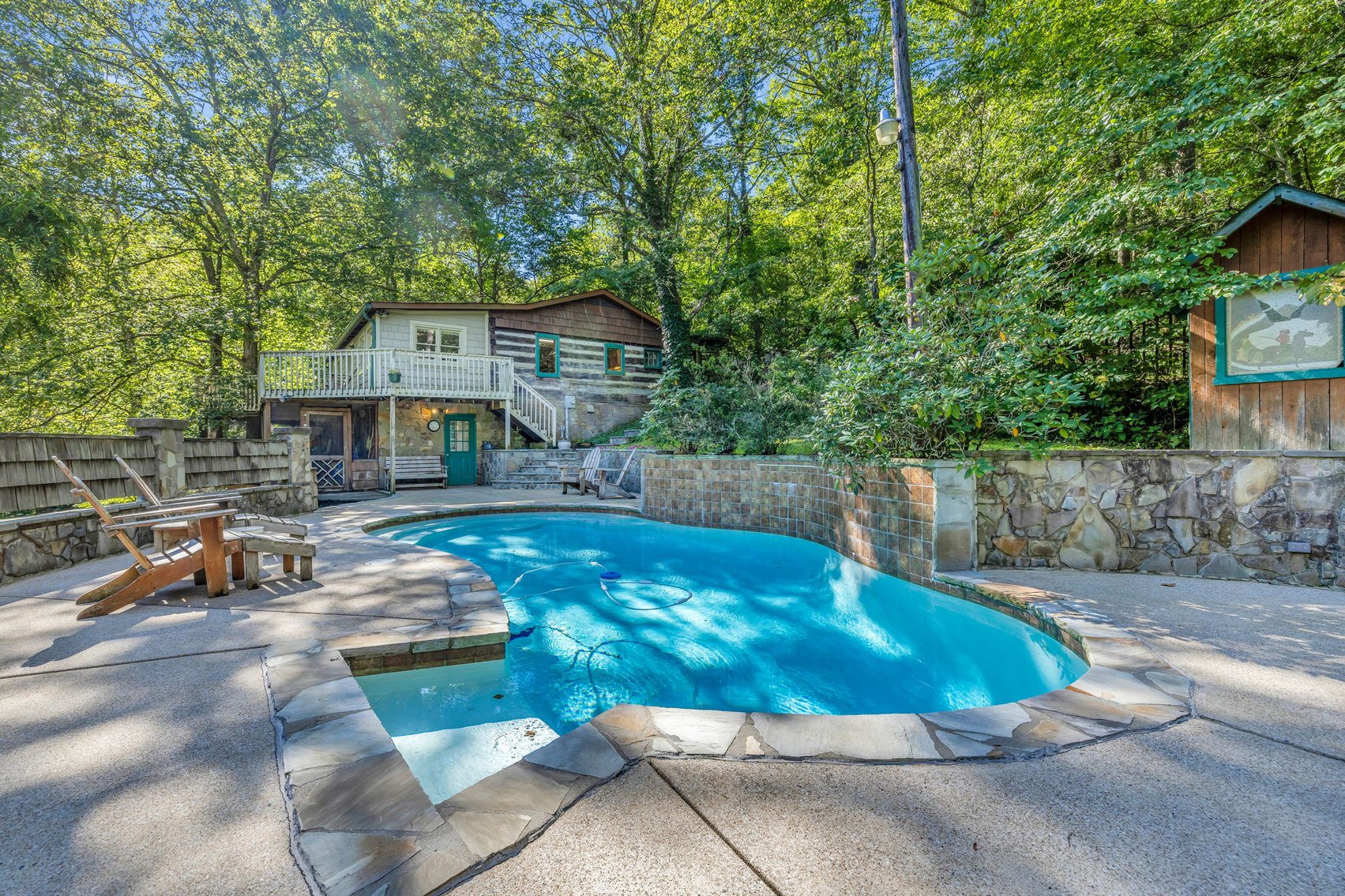 Image for Caney Fork Creek - 22 acres of Amazing Nature + Comfortable Old Log Cabin + Guest House + Shop