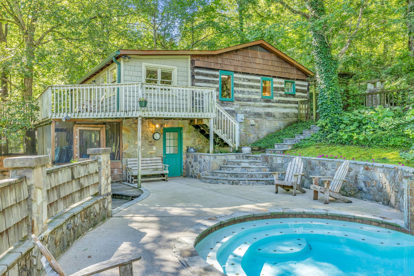 Image for Caney Fork Creek - 22 acres of Amazing Nature + Comfortable Old Log Cabin + Guest House + Shop