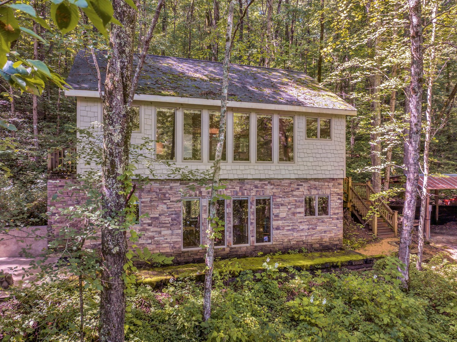 Image for Caney Fork Creek - 22 acres of Amazing Nature + Comfortable Old Log Cabin + Guest House + Shop