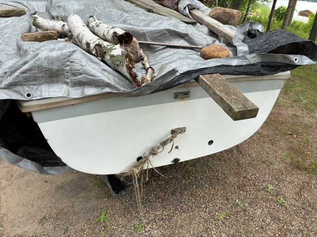 Image for 1989 Capri 14.2 sailboat, galvanized, trailer, mast in rafters of garage