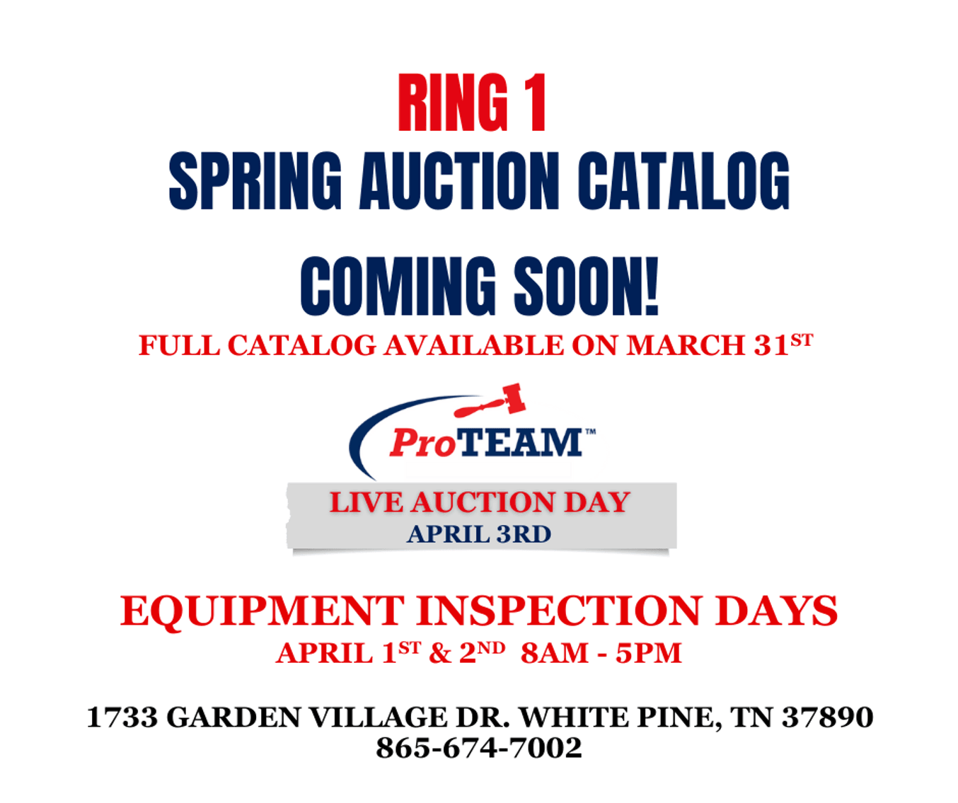 Image for RING 1 - 16th ANNUAL SPRING ABSOLUTE AUCTION