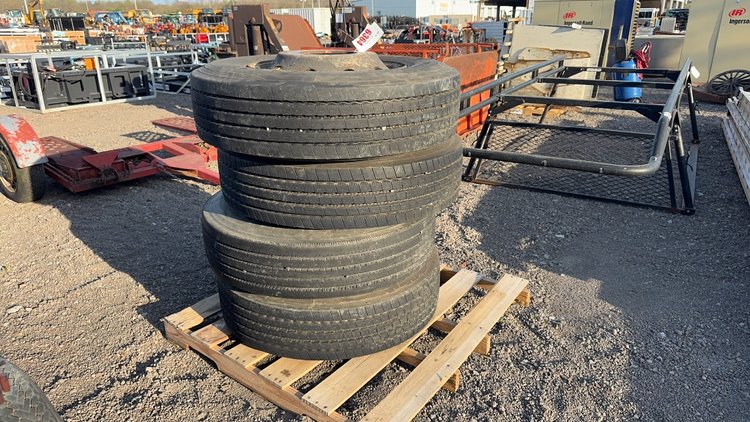 Image for QTY (4) 22.5 TIRES ON 10 LUG WHEELS