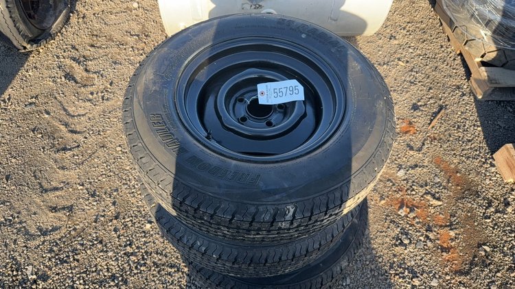 Image for QTY(4) ST205/75R15 TIRES ON 5 LUG WHEELS