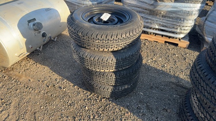 Image for QTY(4) ST205/75R15 TIRES ON 5 LUG WHEELS