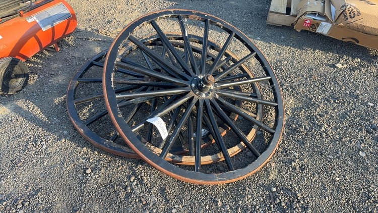 Image for QTY(3) WOOD WAGON WHEELS
