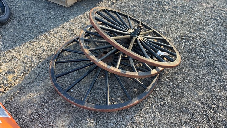 Image for QTY(3) WOOD WAGON WHEELS