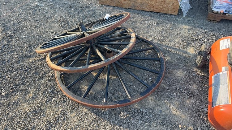 Image for QTY(3) WOOD WAGON WHEELS
