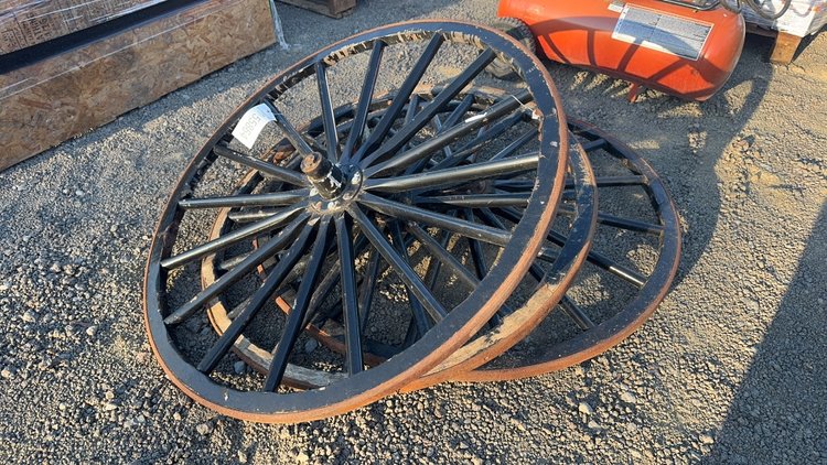 Image for QTY(3) WOOD WAGON WHEELS