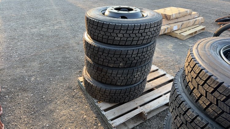 Image for QTY(4) 245/70R19.5 TIRES ON 8 LUG WHEELS