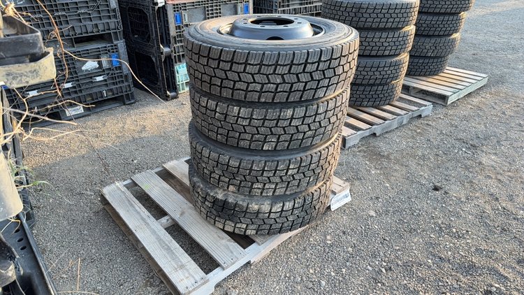 Image for QTY(4) 245/70R19.5 TIRES ON 8 LUG WHEELS