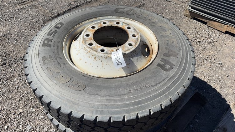 Image for QTY (2) 22.5 TIRES ON 10 LUG WHEELS