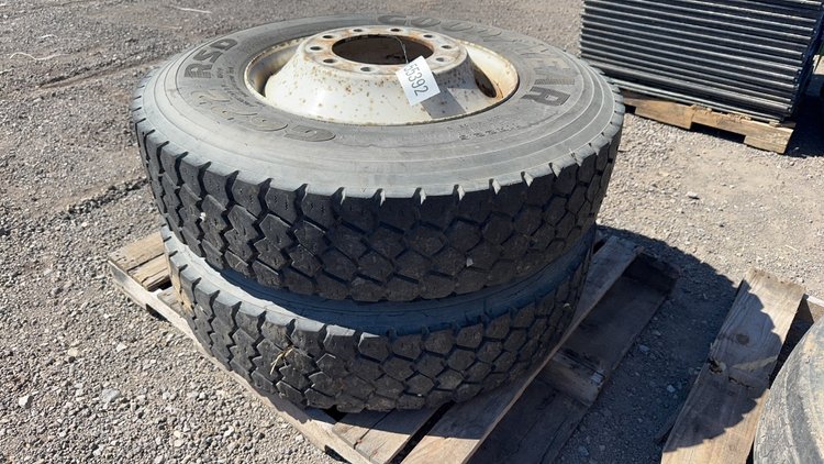 Image for QTY (2) 22.5 TIRES ON 10 LUG WHEELS