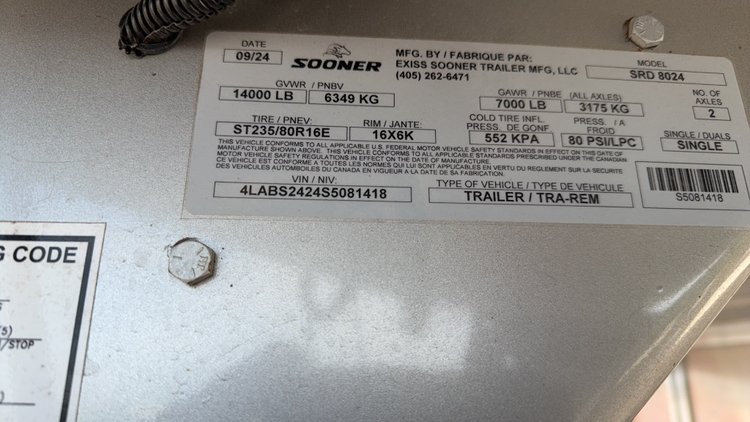 Image for 2024 SOONER 24' ALUMINUM TRAILER