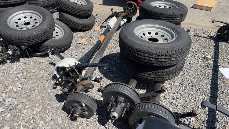 Image for QTY(3) 5 LUG TRAILER AXLE