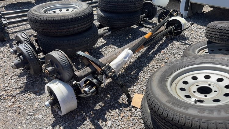 Image for QTY(3) 5 LUG TRAILER AXLE