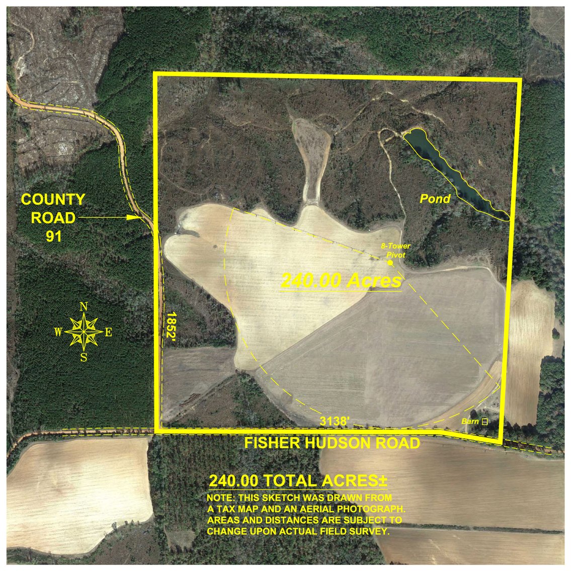 Image for The Summerford Place - 240+/- Total Acres - Irrigated Row Crop Farm - Beautiful Pond w/ Premium Hunting