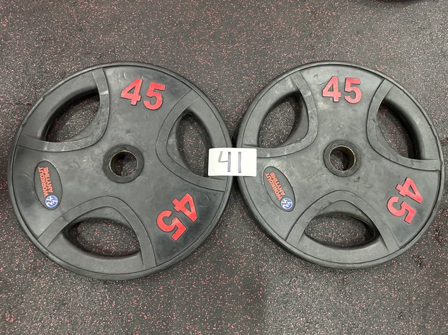 Image for (2) 45 lbs Rubber Bumper Plates