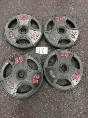 Image for (4) 25 lbs Rubber Bumper Plates