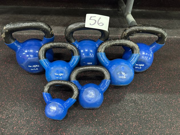 Image for Set of (7) YES 4 ALL Kettlebells - 40lb, 35lb, 30lb, 20lb, 15lb, 10lb, 5lb