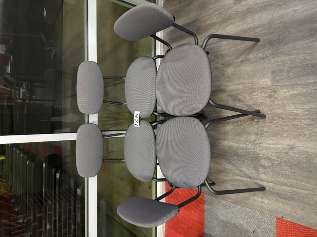 Image for (4) Gray Fabric / Black Metal Frame Chairs