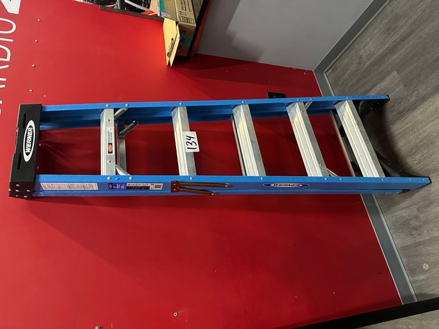 Image for WERNER 6ft Blue Fiberglass Ladder