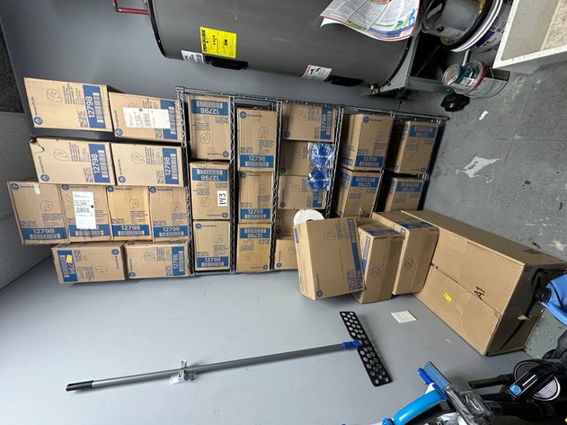 Image for Approx. (32) Cases of Jumbo Jr. 2-Ply Commercial Toilet Paper - GP Pro 12798 and HEX Metal Shelving Unit