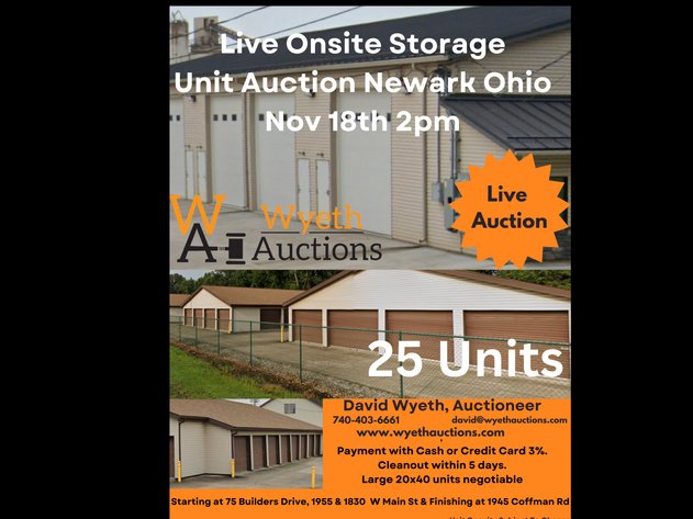 Image for Live Onsite Storage Unit Auction Newark Ohio November 18th 2pm Contents Only