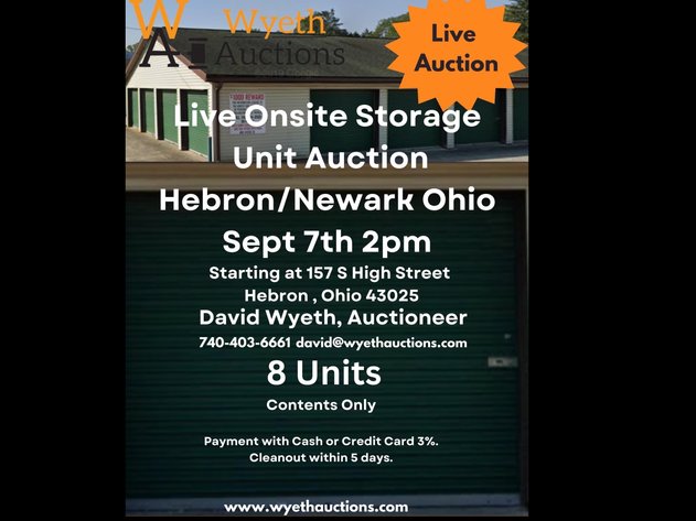 Image for Live Onsite Storage Unit Auction Hebron/Newark Ohio Sept 7th 2pm