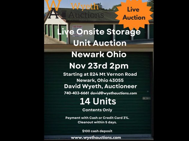Image for Live Onsite Storage Unit Auction Newark Ohio Nov 23rd 2pm