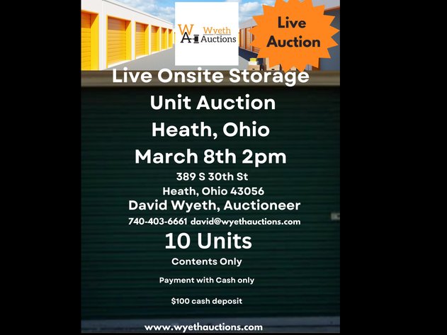 Image for Live Onsite Storage Unit Auction Heath Ohio March 8th 2pm