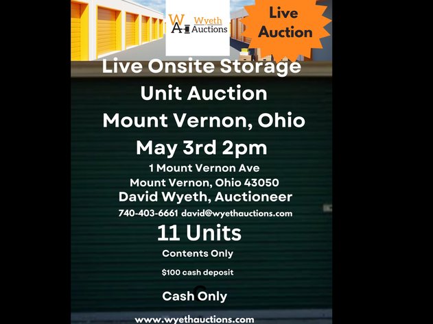 Image for Live Onsite Storage Unit Auction Mount Vernon Ohio May 3rd 2pm
